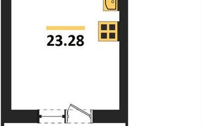 Планировка студии(квартира) площадью 23.28 квадратных метров в ЖК “ЖК Радость (Радумля Парк)”