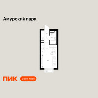 Планировка студии(квартира) площадью 20.3 квадратных метров в “ЖК Амурский парк”