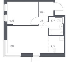Планировка однокомнатной(квартира) площадью 40.79 квадратных метров в “ЖК Подольские кварталы”