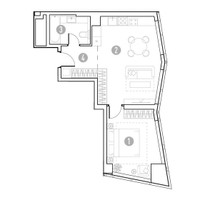 Планировка однокомнатной(квартира) площадью 46.17 квадратных метров в “УНО Горбунова”