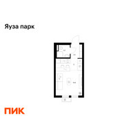 Планировка студии(квартира) площадью 20.9 квадратных метров в “ЖК Яуза Парк (Мытищи)”