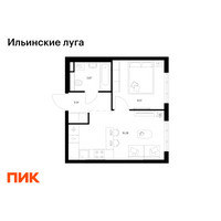 Планировка однокомнатной(квартира) площадью 31.48 квадратных метров в “ЖК Ильинские луга”