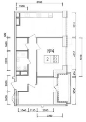 Планировка двухкомнатной(квартира) площадью 68.4 квадратных метров в ЖК “ЖК Art (АРТ)”