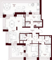 Планировка двухкомнатной(квартира) площадью 111.4 квадратных метров в “ЖК Дом 7 Даниловский”