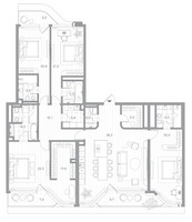 Планировка 4+ комнатной(квартира) площадью 226.4 квадратных метров в “Клубный дом PHANTOM (Фантом)”