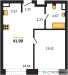 Планировка однокомнатной(квартира) площадью 41.9 квадратных метров в “ЖК TATE (Тэйт)”