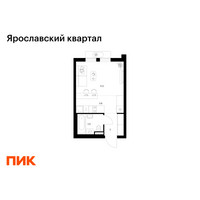 Планировка студии(квартира) площадью 23.8 квадратных метров в “Ярославский квартал”