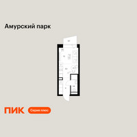 Планировка студии(квартира) площадью 19.8 квадратных метров в “ЖК Амурский парк”
