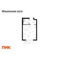 Планировка студии(квартира) площадью 23.9 квадратных метров в “ЖК Ильинские луга”