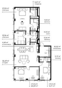 Планировка квартиры, ID 533175