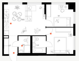 Планировка двухкомнатной(квартира) площадью 49.9 квадратных метров в “ЖК Плеханова 11”