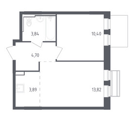 Планировка однокомнатной(квартира) площадью 36.65 квадратных метров в ЖК “ЖК Рублевский Квартал”
