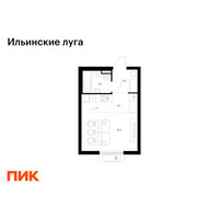 Планировка студии(квартира) площадью 25.5 квадратных метров в “ЖК Ильинские луга”