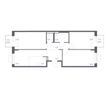 Планировка трехкомнатной(квартира) площадью 81.5 квадратных метров в “ЖК Подольские кварталы”