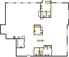 Планировка 4+ комнатной(квартира) площадью 219.8 квадратных метров в “ЖК Клубный дом "Малая Бронная 15"”