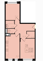 Планировка двухкомнатной(квартира) площадью 60 квадратных метров в “ЖК Бристоль”