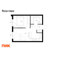 Планировка однокомнатной(квартира) площадью 32.2 квадратных метров в “ЖК Яуза Парк (Мытищи)”
