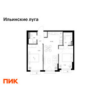 Планировка двухкомнатной(квартира) площадью 55.28 квадратных метров в “ЖК Ильинские луга”