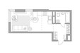 Планировка студии(квартира) площадью 29.59 квадратных метров в “ЖК Императорские Мытищи”