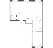 Планировка двухкомнатной(квартира) площадью 67.5 квадратных метров в “ЖК ЭкоБунино (Южное Бунино)”