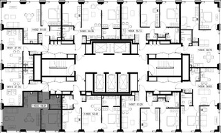 Планировка однокомнатной(квартира) площадью 48.9 квадратных метров в “ЖК SET (Сет)”