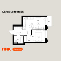 Планировка однокомнатной(квартира) площадью 37.1 квадратных метров в “ЖК Саларьево парк”