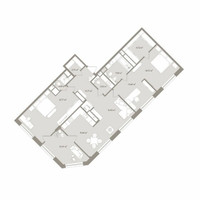 Планировка трехкомнатной(апартаменты) площадью 131.82 квадратных метров в “ЖК D'ORO MILLE (Доро Милле)”