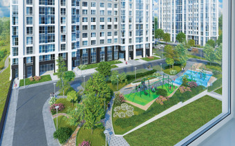 придомовая территория ЖК Fresh