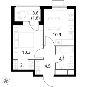 Планировка квартиры, ID 535815