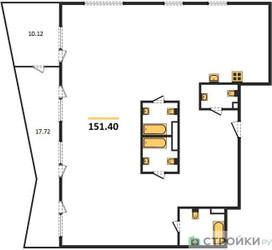 Планировка 4+ комнатной(квартира) площадью 151.9 квадратных метров в ЖК “Квартал Foriver”