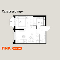 Планировка однокомнатной(квартира) площадью 32.1 квадратных метров в “ЖК Саларьево парк”