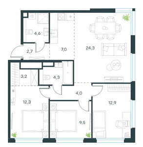 Планировка квартиры, ID 310525