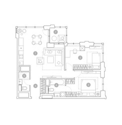 Планировка трехкомнатной(квартира) площадью 71.2 квадратных метров в ЖК “ЖК ВЭРИ на Миклухо-Маклая”