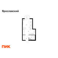 Планировка студии(квартира) площадью 29.3 квадратных метров в “ЖК Ярославский”