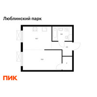 Планировка однокомнатной(квартира) площадью 31.7 квадратных метров в “ЖК Люблинский парк”