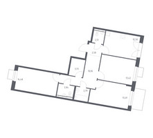 Планировка трехкомнатной(квартира) площадью 78.02 квадратных метров в “ЖК Квартал Западный”