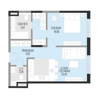 Планировка однокомнатной(квартира) площадью 56.2 квадратных метров в “Клубный квартал Садовническая 69”