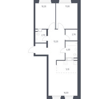 Планировка двухкомнатной(квартира) площадью 64.9 квадратных метров в “ЖК ЭкоБунино (Южное Бунино)”