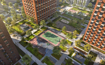 Двор-парк в ЖК "Ильменский 17"