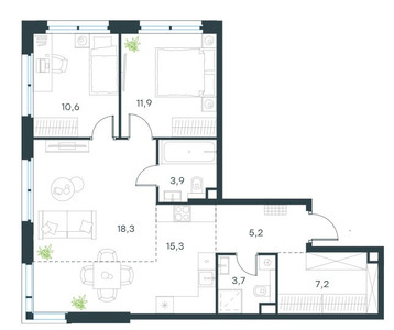 Планировка квартиры, ID 538020
