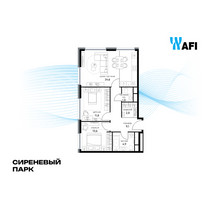 Планировка трехкомнатной(квартира) площадью 65.4 квадратных метров в “ЖК Сиреневый парк”