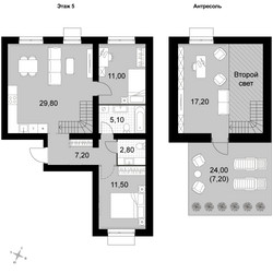 Планировка 4+ комнатной(квартира) площадью 91.8 квадратных метров в ЖК “Апрелевка Клаб”