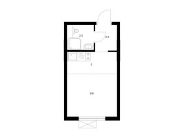 Планировка студии(квартира) площадью 19.8 квадратных метров в “ЖК Люблинский парк”