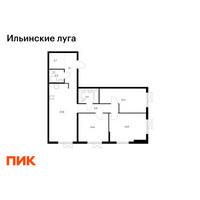 Планировка трехкомнатной(квартира) площадью 86 квадратных метров в “ЖК Ильинские луга”