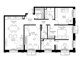 Планировка трехкомнатной(квартира) площадью 104.93 квадратных метров в “Архитектурный проект Мыс”
