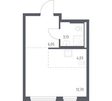 Планировка студии(квартира) площадью 25.7 квадратных метров в “ЖК Новое Внуково”