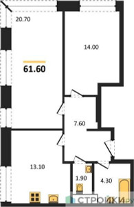 Планировка квартиры, ID 521075