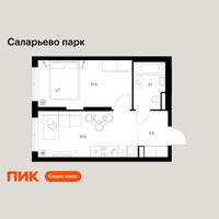 Планировка однокомнатной(квартира) площадью 34.2 квадратных метров в “ЖК Саларьево парк”