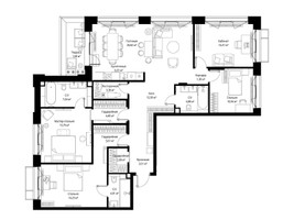 Планировка 4+ комнатной(квартира) площадью 141.65 квадратных метров в “Архитектурный проект Мыс”