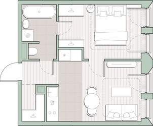 Планировка однокомнатной(квартира) площадью 35.3 квадратных метров в ЖК “ЖК Среда на Лобачевского”